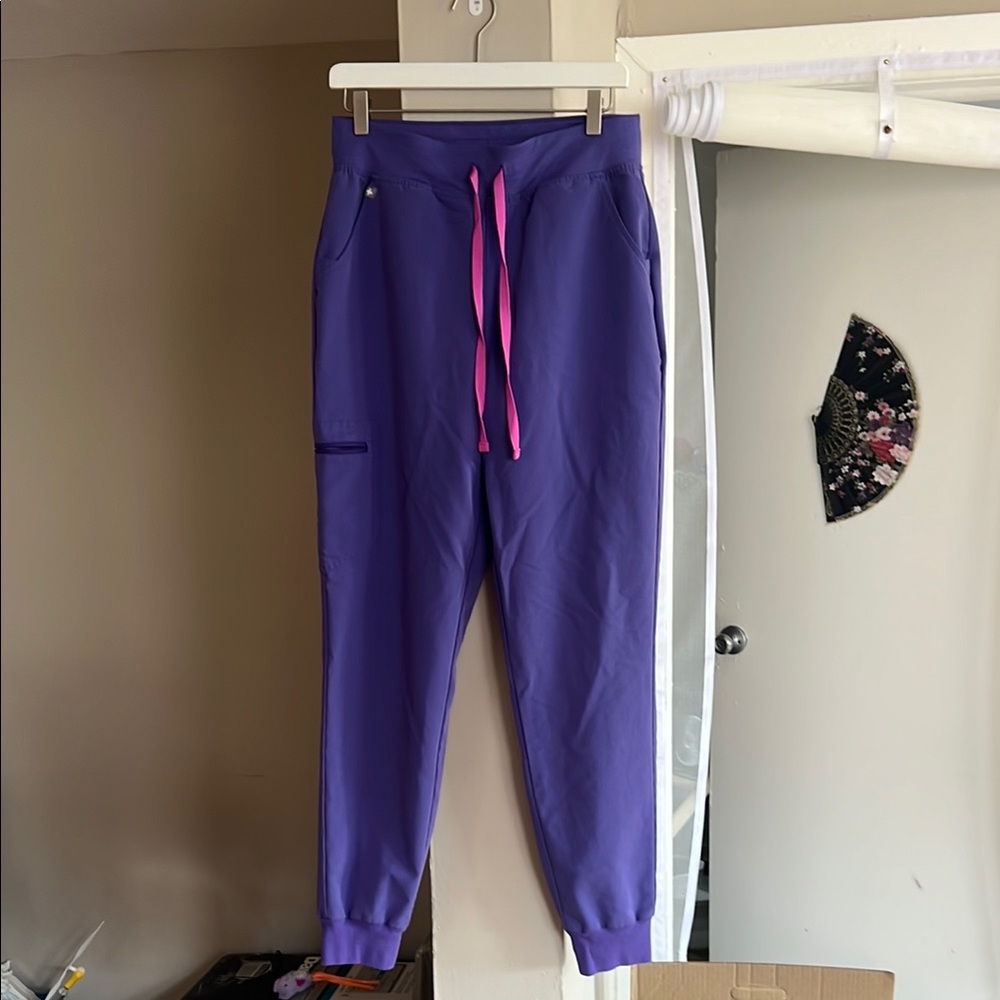 Figs Purple Joggers with Pink Accents